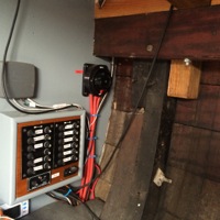 fuse board and huge oak beams